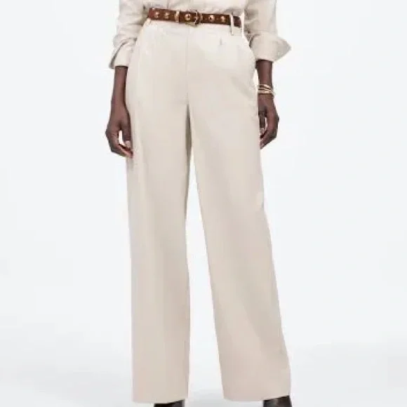 Madewell The Harlow Wide Leg Pant in Drapey Twill - Harvest Moon - Picture 2 of 3